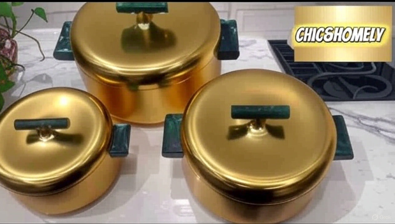 Luxury Food Warmer Set Hot Pot Food Warmer Set of 3